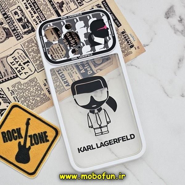 قاب گوشی iPhone 14 Pro Max آیفون فانتزی دو تکه اورجینال Unique Case طرح کارل لاجرفلد KARL LAGERFELD محافظ لنز دار کد 235